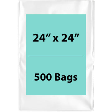 24X24 inches Clear Flat Poly Bags 1.5Mil Open Top (LDPE)
